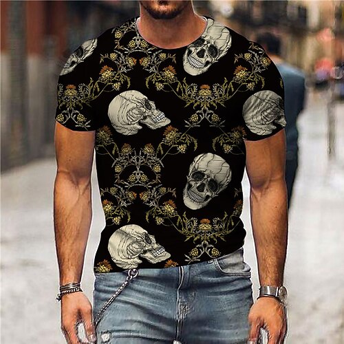 Men's Unisex T shirt 3D Print Graphic Prints Skull Crew Neck Street Daily Print Short Sleeve Tops Casual Designer Big and Tall Sports Black
Men's Unisex T shirt 3D Print Graphic Prints Skull Crew Neck Street Daily Print Short Sleeve Tops Casual Designer Big and Tall Sports Black