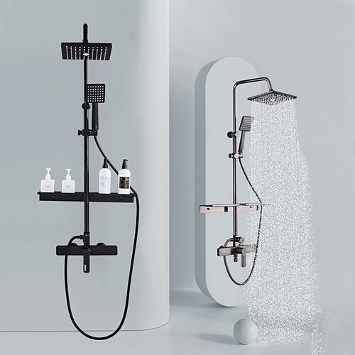 

Shower Faucet,Shower System / Rainfall Shower Head System / Body Jet Massage Set - Handshower Included pullout Rainfall Shower Contemporary Chrome Mount Inside Ceramic Valve Bath Shower Mixer Taps