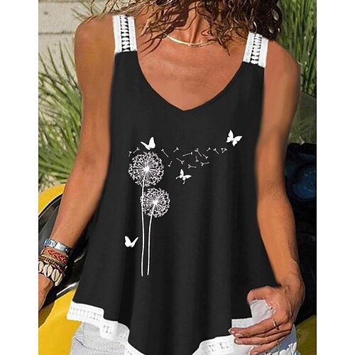 Women's Casual Daily Holiday Camisole Tank Top Graphic Dandelion Sleeveless Print V Neck Casual Tops Black Blue Wine S
Women's Casual Daily Holiday Camisole Tank Top Graphic Dandelion Sleeveless Print V Neck Casual Tops Black Blue Wine S