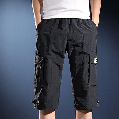 Men's Cargo Shorts Crop Capri shorts Pocket Elastic Waist Multi Pocket Solid Color Breathable Quick Dry Knee Length Sports Outdoor Casual Daily Casual Casual / Sporty Black Micro-elastic
Men's Cargo Shorts Crop Capri shorts Pocket Elastic Waist Multi Pocket Solid Color Breathable Quick Dry Knee Length Sports Outdoor Casual Daily Casual Casual / Sporty Black Micro-elastic