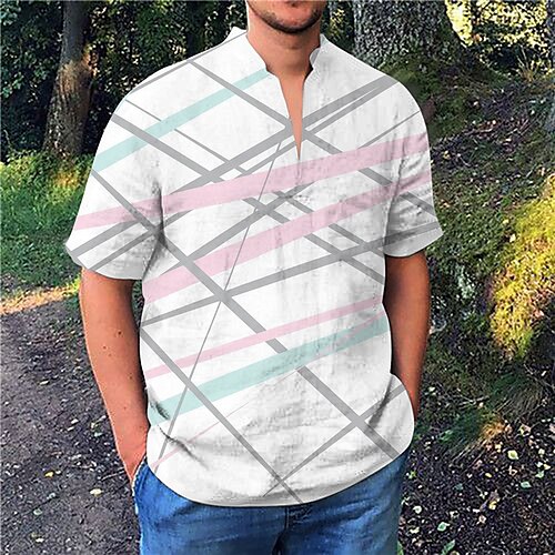 Men's Shirt Print Linear V Neck Street Casual Print Short Sleeve Tops Casual Fashion Designer Breathable White
Men's Shirt Print Linear V Neck Street Casual Print Short Sleeve Tops Casual Fashion Designer Breathable White