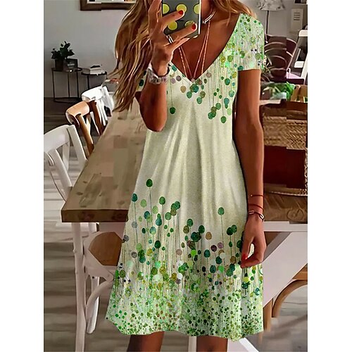 Mulheres Vestido casual Vestido de turno Verde Manga Curta Floral Fenda Primavera Verão Decote V 2022 S M L XL XXL 3XL
Mulheres Vestido casual Vestido de turno Verde Manga Curta Floral Fenda Primavera Verão Decote V 2022 S M L XL XXL 3XL
