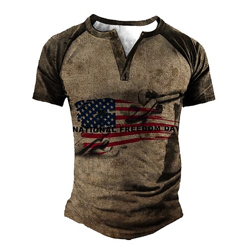 Men's Henley Shirt Tee T shirt 3D Print Graphic Color Block National Flag Plus Size Henley Daily Sports Patchwork Button-Down Short Sleeve Tops Basic Casual Classic Designer Brown
Men's Henley Shirt Tee T shirt 3D Print Graphic Color Block National Flag Plus Size Henley Daily Sports Patchwork Button-Down Short Sleeve Tops Basic Casual Classic Designer Brown