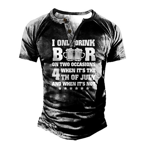 Men's Henley Shirt Tee T shirt Tee 3D Print Graphic Color Block Beer Plus Size Henley Daily Sports Patchwork Button-Down Short Sleeve Tops Basic Casual Classic Designer Black
Men's Henley Shirt Tee T shirt Tee 3D Print Graphic Color Block Beer Plus Size Henley Daily Sports Patchwork Button-Down Short Sleeve Tops Basic Casual Classic Designer Black
