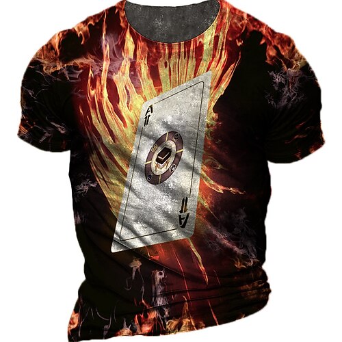 Men's Unisex T shirt 3D Print Graphic Prints Flame Poker Crew Neck Street Daily Print Short Sleeve Tops Casual Designer Big and Tall Sports Orange
Men's Unisex T shirt 3D Print Graphic Prints Flame Poker Crew Neck Street Daily Print Short Sleeve Tops Casual Designer Big and Tall Sports Orange