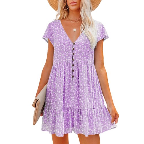 Mini robe Femme Robe casual Manche Courte Printemps Eté - Bohème Casual A Volants Bouton Imprimer Floral Col V Ample 2023 Noir Bleu Violet S M L XL XXL 3XL
Mini robe Femme Robe casual Manche Courte Printemps Eté - Bohème Casual A Volants Bouton Imprimer Floral Col V Ample 2023 Noir Bleu Violet S M L XL XXL 3XL