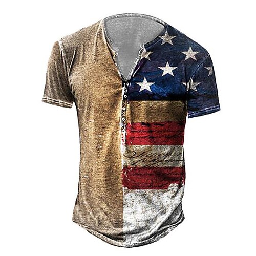 Men's Henley Shirt Tee T shirt Tee 3D Print Graphic Color Block National Flag Plus Size Henley Daily Sports Button-Down Print Short Sleeve Tops Basic Casual Designer Big and Tall Khaki
Men's Henley Shirt Tee T shirt Tee 3D Print Graphic Color Block National Flag Plus Size Henley Daily Sports Button-Down Print Short Sleeve Tops Basic Casual Designer Big and Tall Khaki