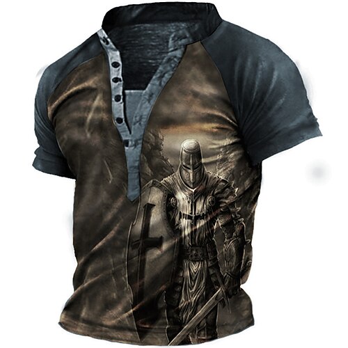 Men's T shirt Tee Henley Shirt Graphic Color Block Soldier Stand Collar Brown 3D Print Street Casual Short Sleeve Button-Down Print Clothing Apparel Basic Fashion Classic Comfortable / Summer
Men's T shirt Tee Henley Shirt Graphic Color Block Soldier Stand Collar Brown 3D Print Street Casual Short Sleeve Button-Down Print Clothing Apparel Basic Fashion Classic Comfortable / Summer