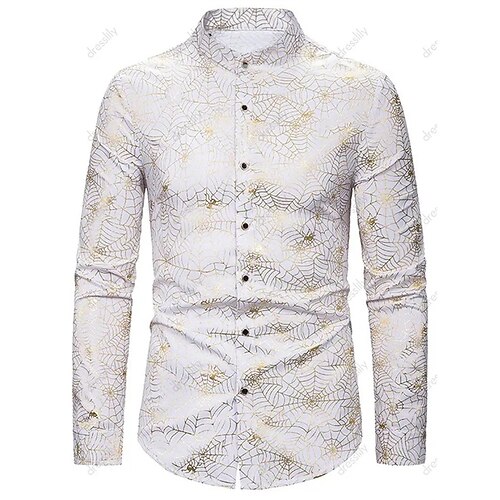 Men's Shirt Hot Stamping Graphic Spider web Turndown Street Casual Button-Down Print Long Sleeve Tops Casual Fashion Breathable Comfortable White
Men's Shirt Hot Stamping Graphic Spider web Turndown Street Casual Button-Down Print Long Sleeve Tops Casual Fashion Breathable Comfortable White