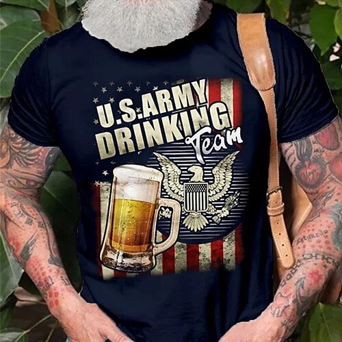 Men's T shirt Hot Stamping Graphic Beer National Flag Crew Neck Street Casual Print Short Sleeve Tops Basic Fashion Classic Comfortable Black Dark Gray Navy Blue
Men's T shirt Hot Stamping Graphic Beer National Flag Crew Neck Street Casual Print Short Sleeve Tops Basic Fashion Classic Comfortable Black Dark Gray Navy Blue