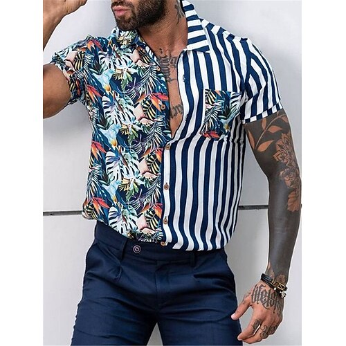 Men's Shirt 3D Print Floral Striped Patchwork Turndown Casual Daily Print Short Sleeve Tops Elegant Casual Black Blue Orange
Men's Shirt 3D Print Floral Striped Patchwork Turndown Casual Daily Print Short Sleeve Tops Elegant Casual Black Blue Orange