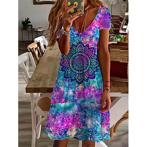 Mulheres Vestido casual Vestido de turno Azul Manga Curta Floral Fenda Primavera Verão Decote V 2022 S M L XL XXL 3XL
Mulheres Vestido casual Vestido de turno Azul Manga Curta Floral Fenda Primavera Verão Decote V 2022 S M L XL XXL 3XL