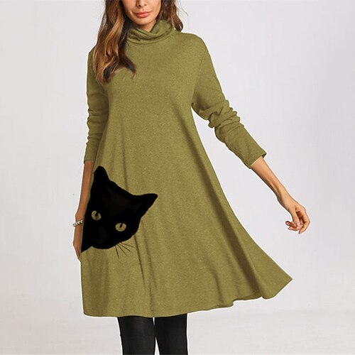 Women's A Line Dress Knee Length Dress Navy Blue Blue Brown Long Sleeve Animal Print Fall Spring Turtleneck Casual Winter Dress Fall Dress Loose Fit 2023 S M L XL XXL 3XL
Women's A Line Dress Knee Length Dress Navy Blue Blue Brown Long Sleeve Animal Print Fall Spring Turtleneck Casual Winter Dress Fall Dress Loose Fit 2023 S M L XL XXL 3XL