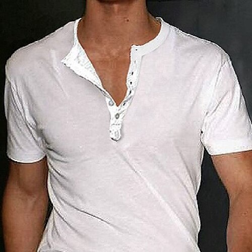 Men's Henley Shirt T shirt Tee Solid Color Henley Street Casual Short Sleeve Tops Basic Fashion Classic Comfortable White
Men's Henley Shirt T shirt Tee Solid Color Henley Street Casual Short Sleeve Tops Basic Fashion Classic Comfortable White