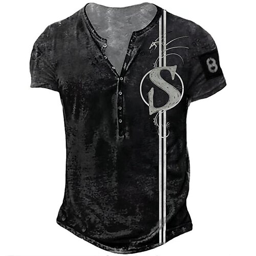 Men's Henley Shirt Tee T shirt Tee 3D Print Graphic Letter Plus Size Henley Daily Sports Button-Down Print Short Sleeve Tops Basic Casual Designer Big and Tall Black
Men's Henley Shirt Tee T shirt Tee 3D Print Graphic Letter Plus Size Henley Daily Sports Button-Down Print Short Sleeve Tops Basic Casual Designer Big and Tall Black