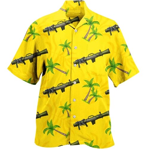 Men's Shirt Weapon Turndown Street Casual Button-Down Short Sleeve Tops Casual Fashion Comfortable Beach Yellow
Men's Shirt Weapon Turndown Street Casual Button-Down Short Sleeve Tops Casual Fashion Comfortable Beach Yellow