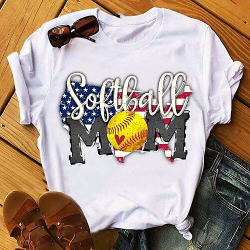 Women's Casual Weekend Painting T shirt Tee Heart Text Baseball Short Sleeve Print V Neck Basic Tops White Black Gray S
Women's Casual Weekend Painting T shirt Tee Heart Text Baseball Short Sleeve Print V Neck Basic Tops White Black Gray S