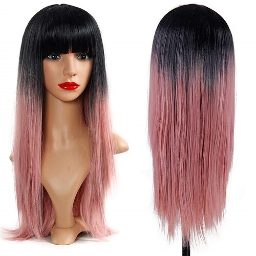 Pink Wigs With Bangs for Women Synthetic Wigs Long Straight Ombre Black Pink Natural Looking Heat Resistant Fiber Daily Cosplay Party 26Inch (Pink 26inch)
Pink Wigs With Bangs for Women Synthetic Wigs Long Straight Ombre Black Pink Natural Looking Heat Resistant Fiber Daily Cosplay Party 26Inch (Pink 26inch)