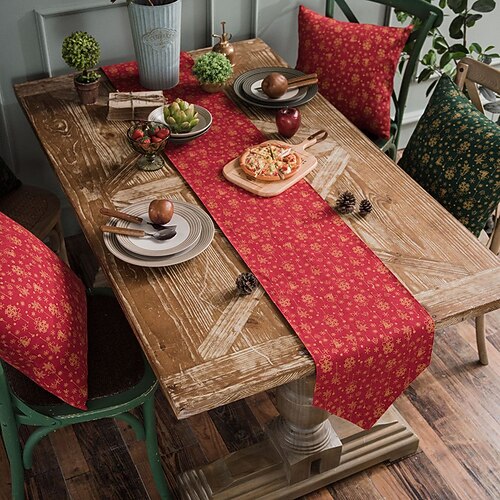 Christmas Table Runner Vintage Table Runner Cotton Linen Table Decorations for Dining Party Holiday
Christmas Table Runner Vintage Table Runner Cotton Linen Table Decorations for Dining Party Holiday