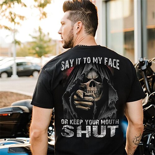 Men's T shirt 3D Print Graphic Skull Crew Neck Street Casual Print Short Sleeve Tops Basic Fashion Classic Comfortable Black
Men's T shirt 3D Print Graphic Skull Crew Neck Street Casual Print Short Sleeve Tops Basic Fashion Classic Comfortable Black