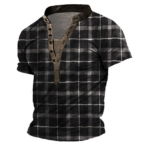 Men's Henley Shirt Tee T shirt 3D Print Graphic Lattice Plus Size Stand Collar Daily Sports Button-Down Print Short Sleeve Tops Basic Casual Designer Big and Tall Black
Men's Henley Shirt Tee T shirt 3D Print Graphic Lattice Plus Size Stand Collar Daily Sports Button-Down Print Short Sleeve Tops Basic Casual Designer Big and Tall Black