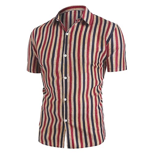 Men's Shirt Hot Stamping Striped Graphic Turndown Street Casual Button-Down Print Short Sleeve Tops Casual Fashion Breathable Comfortable Red
Men's Shirt Hot Stamping Striped Graphic Turndown Street Casual Button-Down Print Short Sleeve Tops Casual Fashion Breathable Comfortable Red