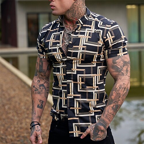 Men's Shirt Graphic Box Turndown Casual Daily Button-Down Short Sleeve Tops Casual Fashion Breathable Comfortable Black / Summer / Spring / Summer
Men's Shirt Graphic Box Turndown Casual Daily Button-Down Short Sleeve Tops Casual Fashion Breathable Comfortable Black / Summer / Spring / Summer