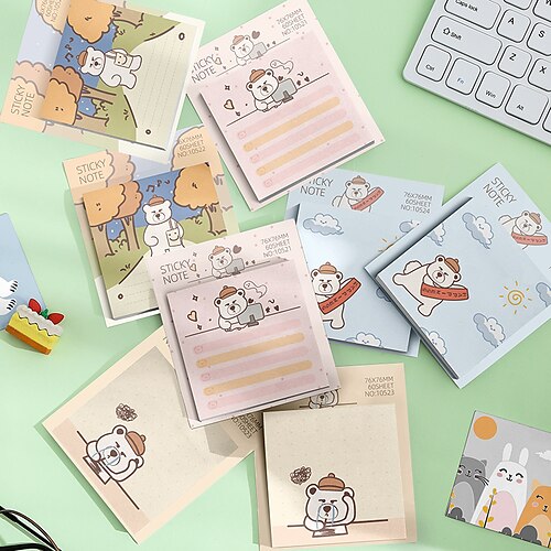 4 pcs Sticky Notes 7.67.6 inch Colorful Paper Lined Cute Self-adhesive Post It Notes for School Office Student
4 pcs Sticky Notes 7.67.6 inch Colorful Paper Lined Cute Self-adhesive Post It Notes for School Office Student