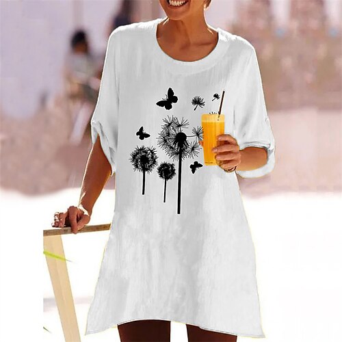 Damen Baumwoll-Leinenkleid Sweatkleid Minikleid Baumwollmischung Brautkleider schlicht Outdoor Festtage Urlaub Rundhalsausschnitt Bedruckt 3/4 Ärmel Sommer Frühling 2023 Lockere Passform Weiß Gelb
Damen Baumwoll-Leinenkleid Sweatkleid Minikleid Baumwollmischung Brautkleider schlicht Outdoor Festtage Urlaub Rundhalsausschnitt Bedruckt 3/4 Ärmel Sommer Frühling 2023 Lockere Passform Weiß Gelb
