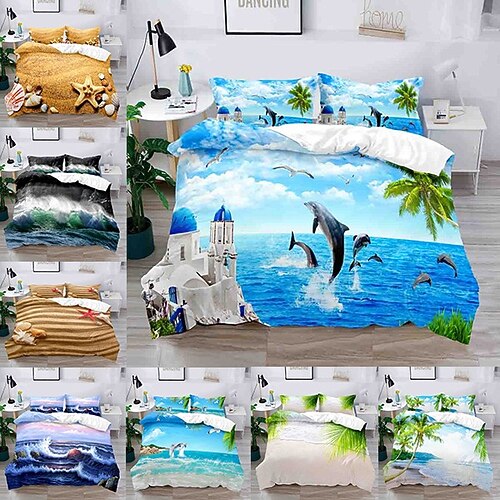 Summer Beach Series 3-Piece Duvet Cover Set Hotel Bedding Sets Comforter Cover with Soft Lightweight Microfiber, Include 1 Duvet Cover, 2 Pillowcases (1 Pillowcase for Twin/Single)
Summer Beach Series 3-Piece Duvet Cover Set Hotel Bedding Sets Comforter Cover with Soft Lightweight Microfiber, Include 1 Duvet Cover, 2 Pillowcases (1 Pillowcase for Twin/Single)