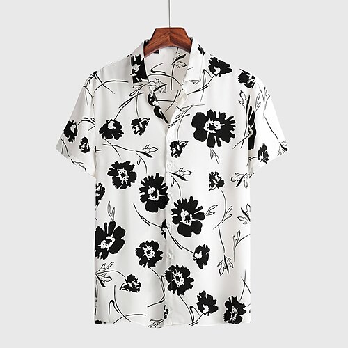 Men's Shirt Floral Turndown Street Casual Button-Down Short Sleeve Tops Casual Fashion Breathable Comfortable White
Men's Shirt Floral Turndown Street Casual Button-Down Short Sleeve Tops Casual Fashion Breathable Comfortable White