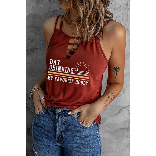 Women's Casual Weekend Tank Top Camis Graphic Letter Sleeveless Cut Out Print V Neck Casual Streetwear Tops Green White Black S
Women's Casual Weekend Tank Top Camis Graphic Letter Sleeveless Cut Out Print V Neck Casual Streetwear Tops Green White Black S