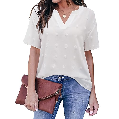 Women's Plain Daily Weekend Blouse Shirt Short Sleeve V Neck Casual Streetwear Tops Green White Black S
Women's Plain Daily Weekend Blouse Shirt Short Sleeve V Neck Casual Streetwear Tops Green White Black S