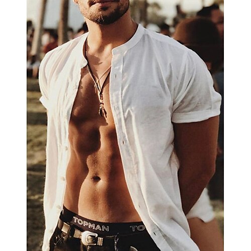 Men's Shirt Text Stand Collar White Outdoor Street Short Sleeve Button-Down Clothing Apparel Fashion Casual Breathable Comfortable / Summer / Spring / Summer
Men's Shirt Text Stand Collar White Outdoor Street Short Sleeve Button-Down Clothing Apparel Fashion Casual Breathable Comfortable / Summer / Spring / Summer