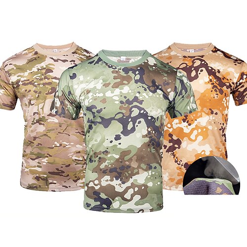 Men's T shirt Hiking Tee shirt Tactical Military Shirt Short Sleeve Crew Neck Top Outdoor Breathable Quick Dry Lightweight Sweat wicking Spring Summer Polyester CP waste mud clump Hunting Fishing
Men's T shirt Hiking Tee shirt Tactical Military Shirt Short Sleeve Crew Neck Top Outdoor Breathable Quick Dry Lightweight Sweat wicking Spring Summer Polyester CP waste mud clump Hunting Fishing