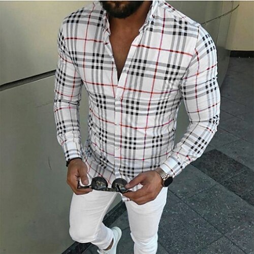Men's Shirt Print Plaid Turndown Street Casual Button-Down Print Long Sleeve Tops Casual Fashion Breathable Comfortable Light Blue Summer Shirt
Men's Shirt Print Plaid Turndown Street Casual Button-Down Print Long Sleeve Tops Casual Fashion Breathable Comfortable Light Blue Summer Shirt
