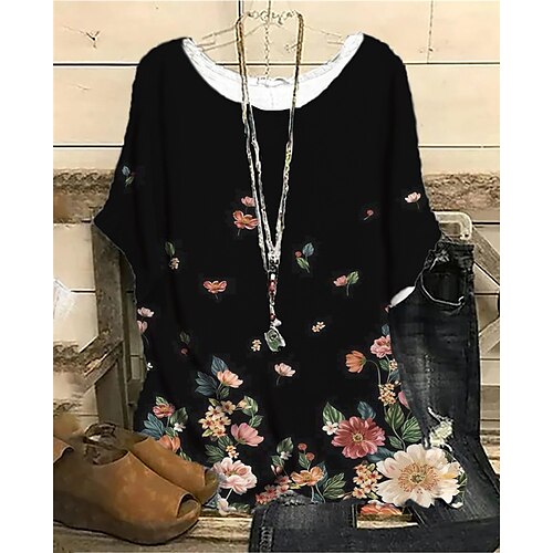 Women's Plus Size Curve Shift Dress Floral Round Neck Print Half Sleeve Spring Summer Casual Short Mini Dress Causal Daily Dress
Women's Plus Size Curve Shift Dress Floral Round Neck Print Half Sleeve Spring Summer Casual Short Mini Dress Causal Daily Dress