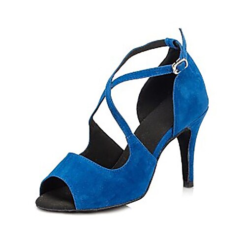 Women's Latin Shoes Performance Heel Splicing Solid Color Slim High Heel Cross Strap Blue
Women's Latin Shoes Performance Heel Splicing Solid Color Slim High Heel Cross Strap Blue