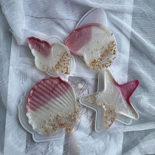 

Ocean Shell Series Epoxy Mould Plate Starfish Conch Shell Mould