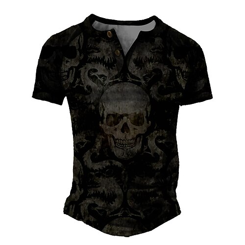 Men's Henley Shirt Tee T shirt 3D Print Graphic Color Block Skull Plus Size Henley Daily Sports Patchwork Button-Down Short Sleeve Tops Basic Casual Classic Designer Black
Men's Henley Shirt Tee T shirt 3D Print Graphic Color Block Skull Plus Size Henley Daily Sports Patchwork Button-Down Short Sleeve Tops Basic Casual Classic Designer Black