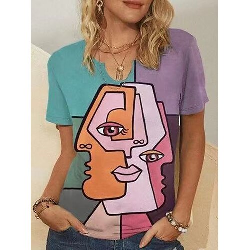 Mulheres Camiseta Laranja Gráfico Imprimir Manga Curta Casual Final de semana Básico Decote V Padrão Pintura S
Mulheres Camiseta Laranja Gráfico Imprimir Manga Curta Casual Final de semana Básico Decote V Padrão Pintura S