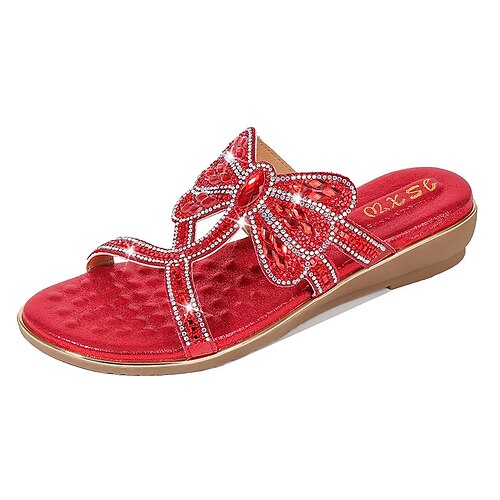 Women's Sandals Boho Bohemia Beach Sparkly Sandals Rhinestone Flat Heel Round Toe Open Toe Elegant Casual Party Beach PU Leather Elastic Band Spring Summer Solid Colored Black Gold Red
Women's Sandals Boho Bohemia Beach Sparkly Sandals Rhinestone Flat Heel Round Toe Open Toe Elegant Casual Party Beach PU Leather Elastic Band Spring Summer Solid Colored Black Gold Red