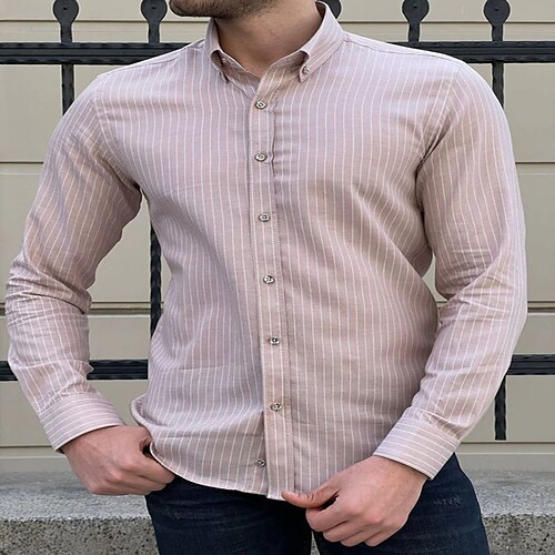 Men's Shirt Striped Turndown Street Casual Button-Down Long Sleeve Tops Casual Fashion Breathable Comfortable Dusty Rose
Men's Shirt Striped Turndown Street Casual Button-Down Long Sleeve Tops Casual Fashion Breathable Comfortable Dusty Rose