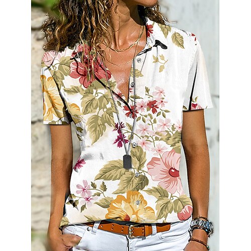 Women's Floral Blouse Shirt Floral Button Print Shirt Collar Casual Streetwear Tops Yellow / 3D Print
Women's Floral Blouse Shirt Floral Button Print Shirt Collar Casual Streetwear Tops Yellow / 3D Print