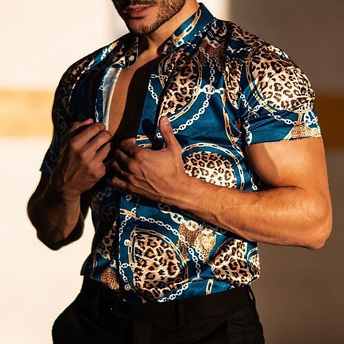 Men's Shirt Graphic Shirt Leopard Turndown Green Blue Royal Blue Red Street Casual Short Sleeve Button-Down Clothing Apparel Fashion Designer Casual Comfortable / Beach
Men's Shirt Graphic Shirt Leopard Turndown Green Blue Royal Blue Red Street Casual Short Sleeve Button-Down Clothing Apparel Fashion Designer Casual Comfortable / Beach