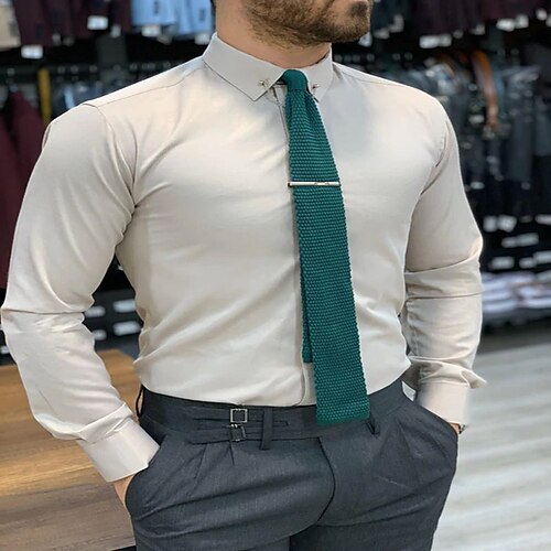Men's Shirt Solid Colored Turndown Casual Daily Button-Down Long Sleeve Tops Casual Fashion Breathable Comfortable Beige
Men's Shirt Solid Colored Turndown Casual Daily Button-Down Long Sleeve Tops Casual Fashion Breathable Comfortable Beige