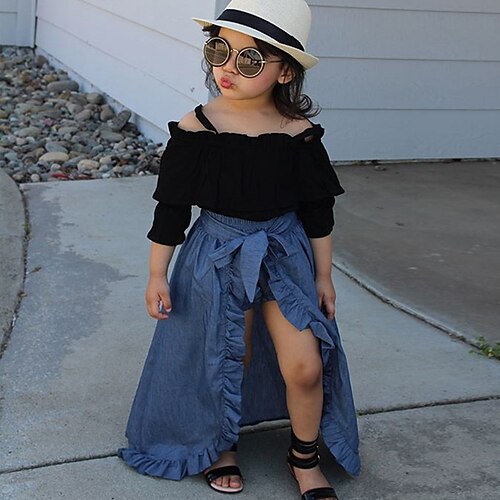 Kids Girls' Clothing Set 3 Pieces 3/4 Length Sleeve Black Solid Color Off the Shoulder Bow Street Outdoor Casual Daily Regular 1-5 Years
Kids Girls' Clothing Set 3 Pieces 3/4 Length Sleeve Black Solid Color Off the Shoulder Bow Street Outdoor Casual Daily Regular 1-5 Years