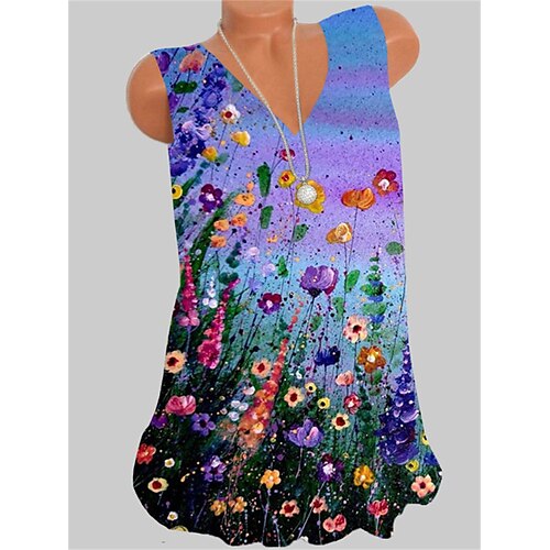 Women's Tank Top Camis Purple Floral Print Sleeveless Daily Holiday Streetwear Casual V Neck Regular Floral S
Women's Tank Top Camis Purple Floral Print Sleeveless Daily Holiday Streetwear Casual V Neck Regular Floral S