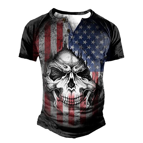 Men's Henley Shirt Tee T shirt Tee 3D Print Graphic Color Block Skull Plus Size Henley Daily Sports Patchwork Button-Down Short Sleeve Tops Basic Casual Classic Designer Black
Men's Henley Shirt Tee T shirt Tee 3D Print Graphic Color Block Skull Plus Size Henley Daily Sports Patchwork Button-Down Short Sleeve Tops Basic Casual Classic Designer Black