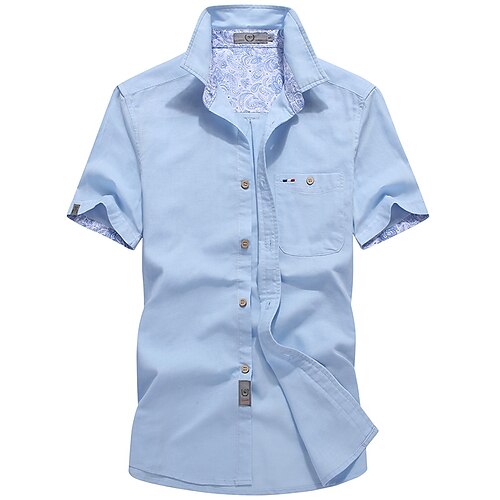 Men's Casual Shirt Shirt non-printing Solid Colored Turndown Daily Work Short Sleeve Tops Simple Casual White Army Green Khaki
Men's Casual Shirt Shirt non-printing Solid Colored Turndown Daily Work Short Sleeve Tops Simple Casual White Army Green Khaki